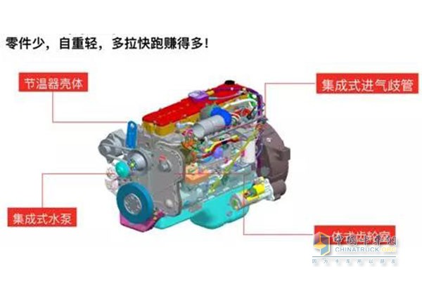 東風(fēng)康明斯ISL9.5發(fā)動(dòng)機(jī)自重輕，多拉快跑賺得多！