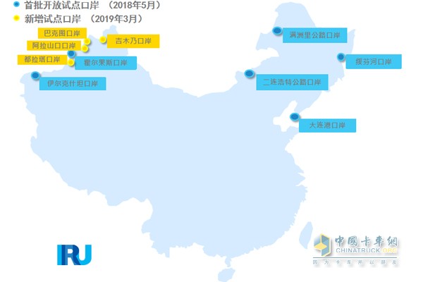 10個(gè)TIR試點(diǎn)口岸中，有6個(gè)位于新疆