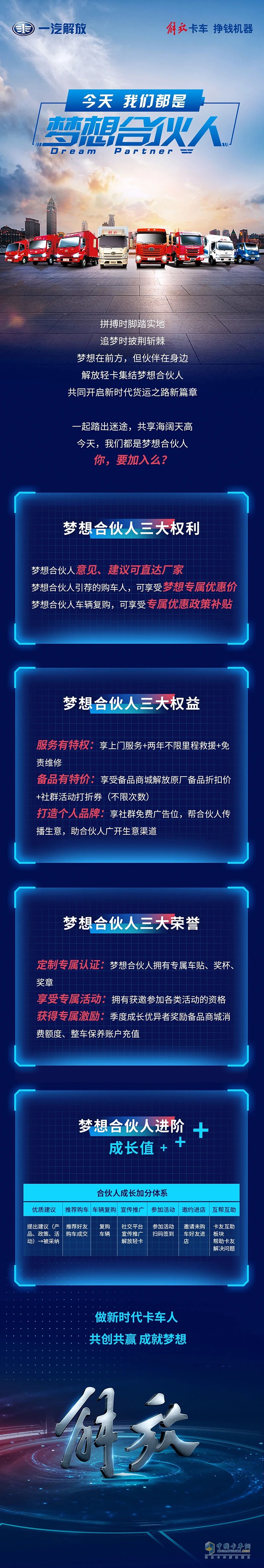 解放卡車集結(jié)夢想合伙人 開啟新時代貨運(yùn)之路新篇章