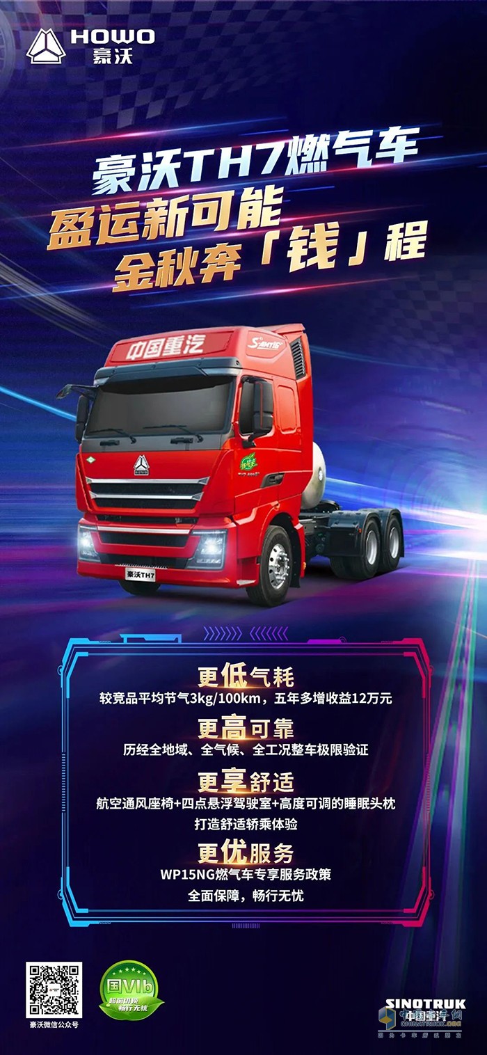 豪沃TH7燃氣車，盈運新可能，金秋奔錢程！