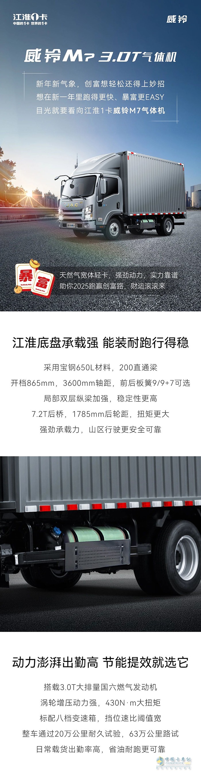 江淮威鈴M7氣體機能裝耐跑，你的創(chuàng)富夢想情車